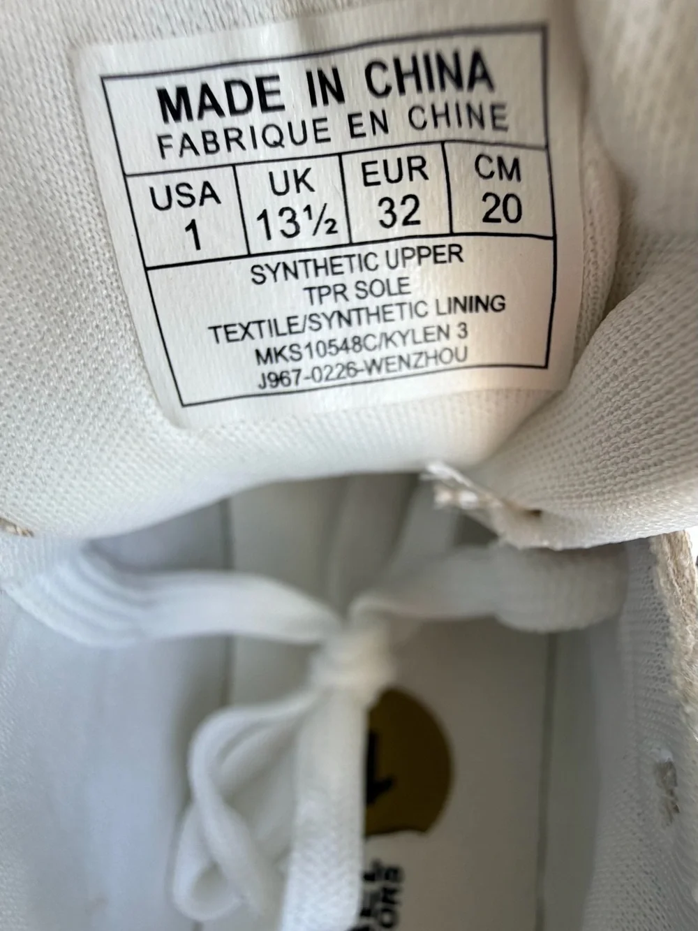 Michael Kors Girl’s White Beige Brown Logo Comfort Lace Up Sneakers Size